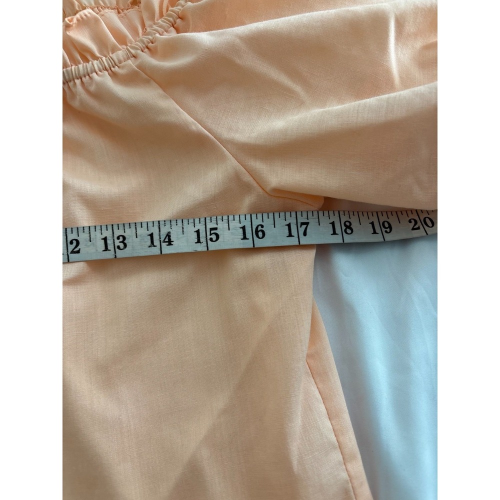 Vtg Square Dance blouse Bettye Small Peach Puff Sleeves Coquette Ballet Prairie - Picture 16 of 16